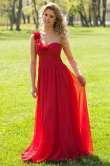 Red Prom Dresses Long, Lace Formal Dresses, A-line Party Dresses Modest, Tulle Evening Gowns Cheap Online,BD44862