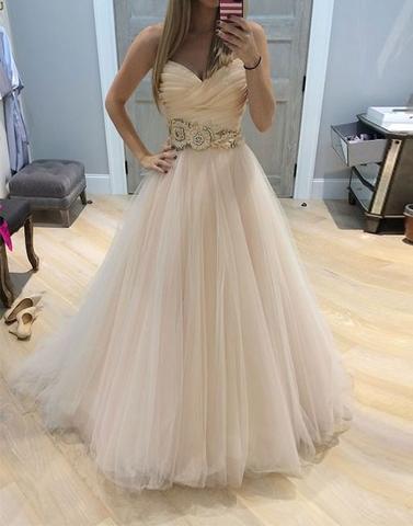 A line tulle long prom dress, formal dresses, bridesmaid dresses,BD1106