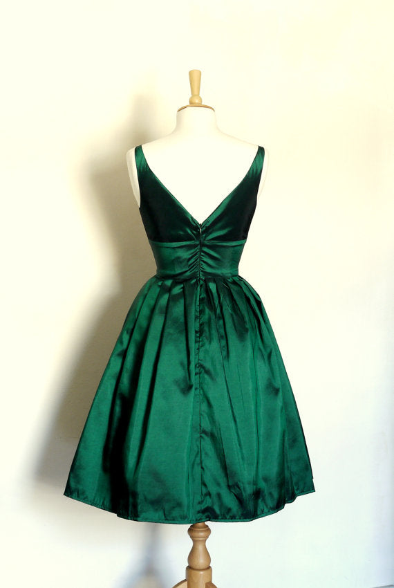 Emerald Green Taffeta Sweetheart Prom Dress BD98014