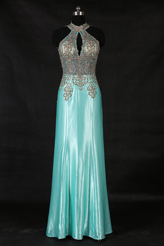 long prom dress,blue Prom Dress,charming evening gown,formal prom gown,BD1010