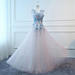 Long Pink&Blue Butterfly Evening Dress Floral Tulle Dress Women Formal Party Gown  BD98015