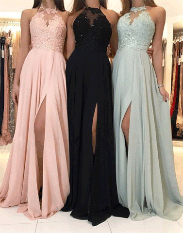 Stylish chiffon lace long prom dress, formal dresses,PD790011