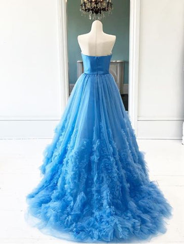 A Line Strapless Tulle Prom Dress,Evening Dress,BH91146