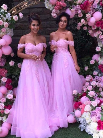 Off Shoulder Bridesmaid Dresses,Pink Bridesmaid Dress,A-line Bridesmaid Dress,Elegant Bridesmaid Dresses,Charming Bridesmaid Dress,PD00222