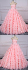 Prom Dress Pink, Prom Dress Lace, Unique Prom Dress,BH91027