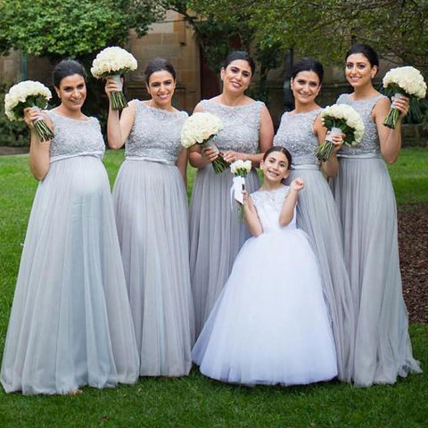 Cheap Long Bridesmaid Dresses with Sparkling Beads,BH91129