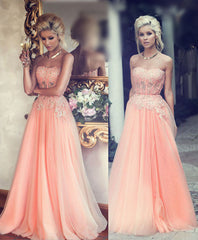 Long prom Dress,Peach Prom Dresses,Charming prom dress, Evening dress,BD048