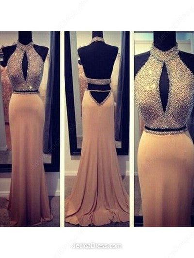 Backless prom Dress,Charming Prom Dress,Long prom dress,Halter prom dress,evening dress,BD026