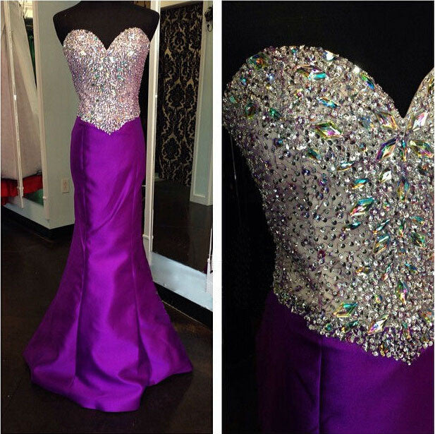 Purple Prom Dresses,Charming Prom Dresses,Sweetheart Prom Dress,Long Prom Dress, Mermaid Prom Dress,BD137