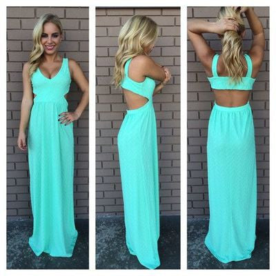 blue prom Dress,chiffon Prom Dress,backless prom dress,long prom dress,evening dress,BD907