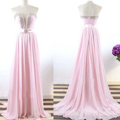 light pink Prom Dress,long Prom Dress,cheap Prom dress,strapless prom Dress,evening dress,BD609