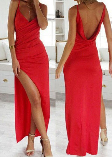 red prom Dress,side slit Prom Dress,long prom dress,sheath prom dress,Low back prom dress,BD1211