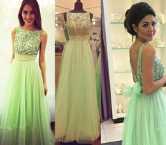 green prom Dress,charming Prom Dress,chiffon prom dress,party dress,Long prom dress,BD1025