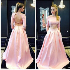 pink prom Dress,two pieces Prom Dress,charming prom dress,party dress,Long prom dress,BD1028