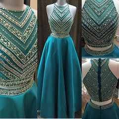 blue prom Dress,two pieces Prom Dress,charming prom dress,A-line prom dress,Long prom dress,BD1202