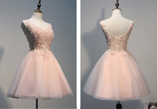 Pink prom Dress,Tulle Prom Dresses,Party dress for girls,cheap prom dress,homecoming dress,BD368