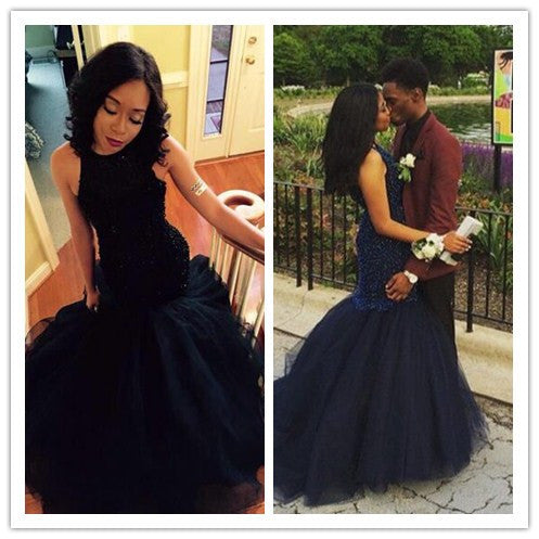 navy blue prom Dress,mermaid Prom Dresses,long prom dress,charming party dress,BD1668