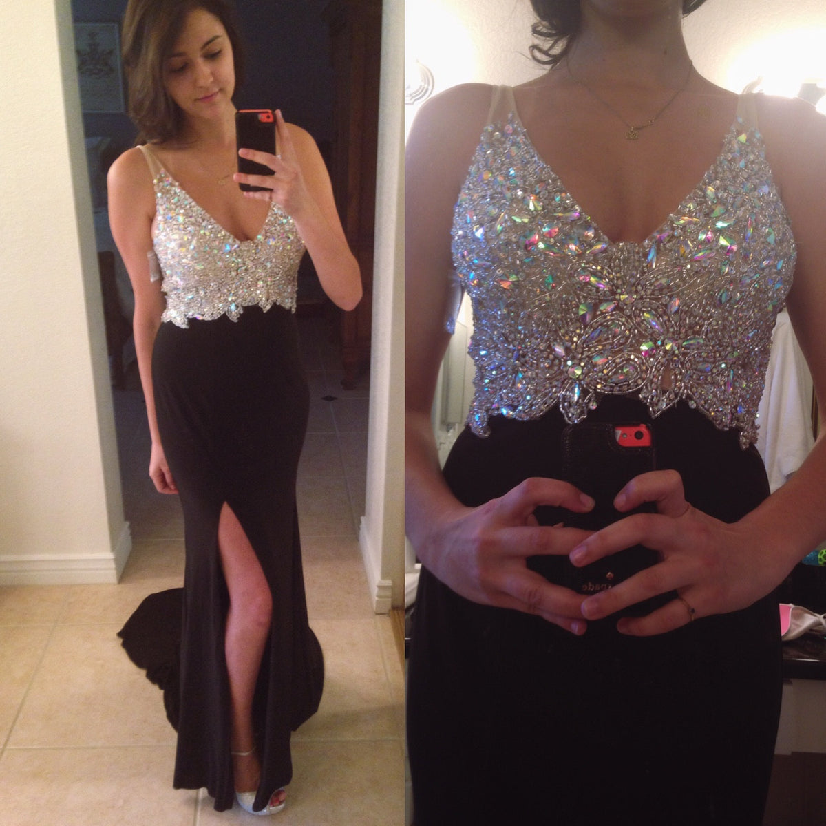 black prom Dress,slit Prom Dresses,long prom dress,evening dress,charming prom dress,BD1670