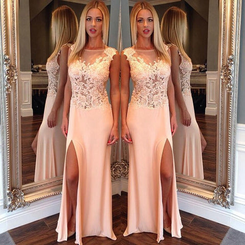 Side Split Prom Dresses,Scoop Prom Dress,New Arrival Prom Dress,Sexy Prom Dress,Fashion Prom Dress,PD007