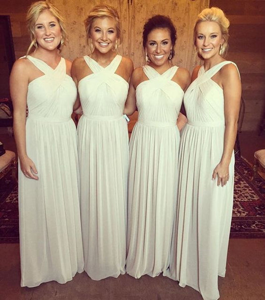 light gray bridesmaid dress,long bridesmaid dress,chiffon bridesmaid dress,cheap bridesmaid dress,BD2630