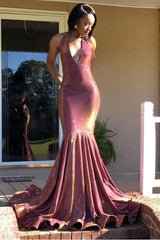 Halter V Neck Mermaid Backless Long Prom Dresses BD22093