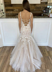 Halter Champagne Tulle With Appliques Lace Up Back Long Prom Dresses  BD22127