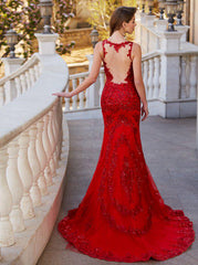 Red Prom Dresses,Mermaid Evening Dress,Fitted Prom Dress,Gorgeous Prom Dress,072603